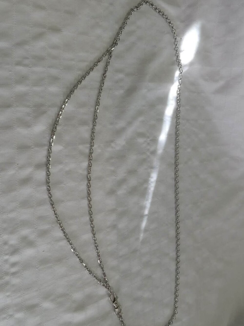 Pretty handmade double belt with high quality chain in a silver color 39 inches
